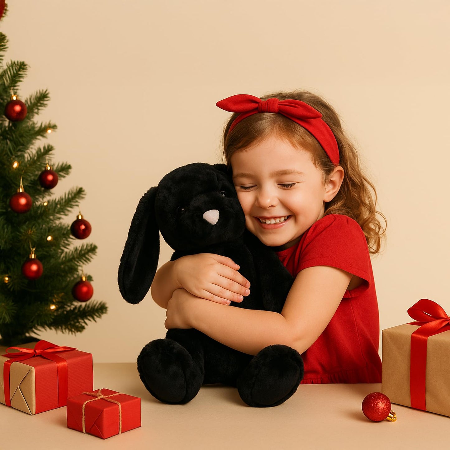Weigedu Black Rabbit Bunny Stuffed Animal Plush Toy For Kids, Boys, Girls, Babies - Perfect Birthday, Easter, And Christmas Bedt