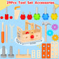 Mgtfbg Kids Tool Set - 29 PCS Wooden Toddler Tool with Box, Montessori STEM Educational Pretend Play Construction Toy for 2 3 4