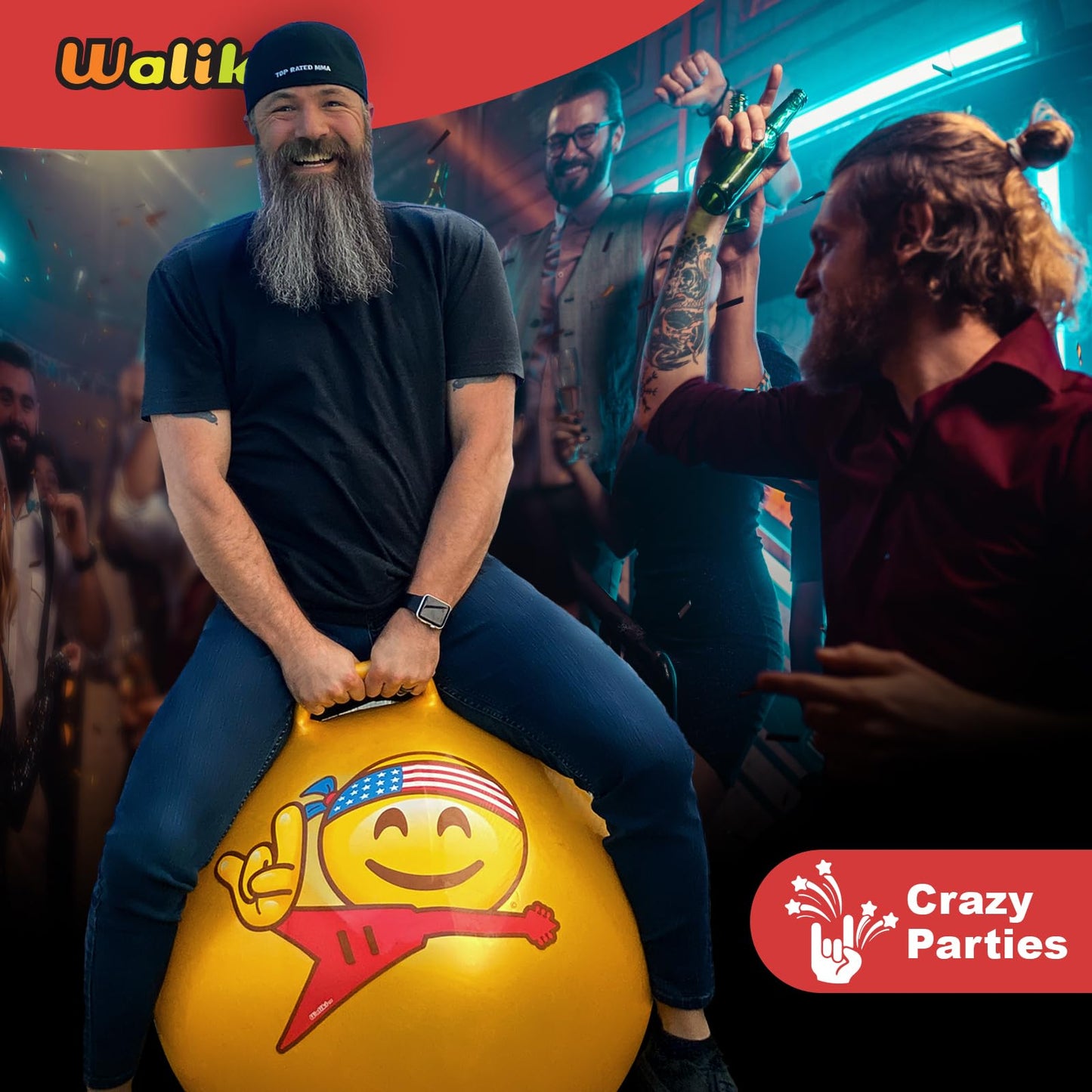 WALIKI mature-themed Size Hopper Ball | Hippity Hop | Jumping Hopping Ball | Hopping Ball with Handles