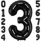 Race Car Number 3 Balloons,40 Inch Racing Car 3 Birthday Balloons Two Fast Balloon Race Track Black 3 Balloon Number For Cars Theme Birthday Party