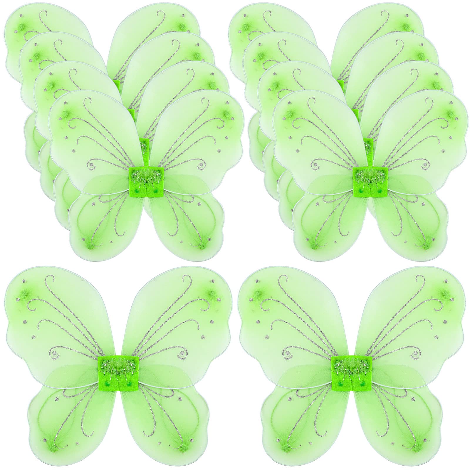Chivao 10 Pieces Fairy Wings Butterfly Wings Wedding Decoration Costume Birthday Christmas Party Favors For Boys Girls(Light Gre