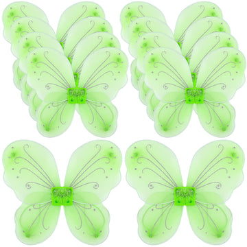 Chivao 10 Pieces Fairy Wings Butterfly Wings Wedding Decoration Costume Birthday Christmas Party Favors For Boys Girls(Light Gre