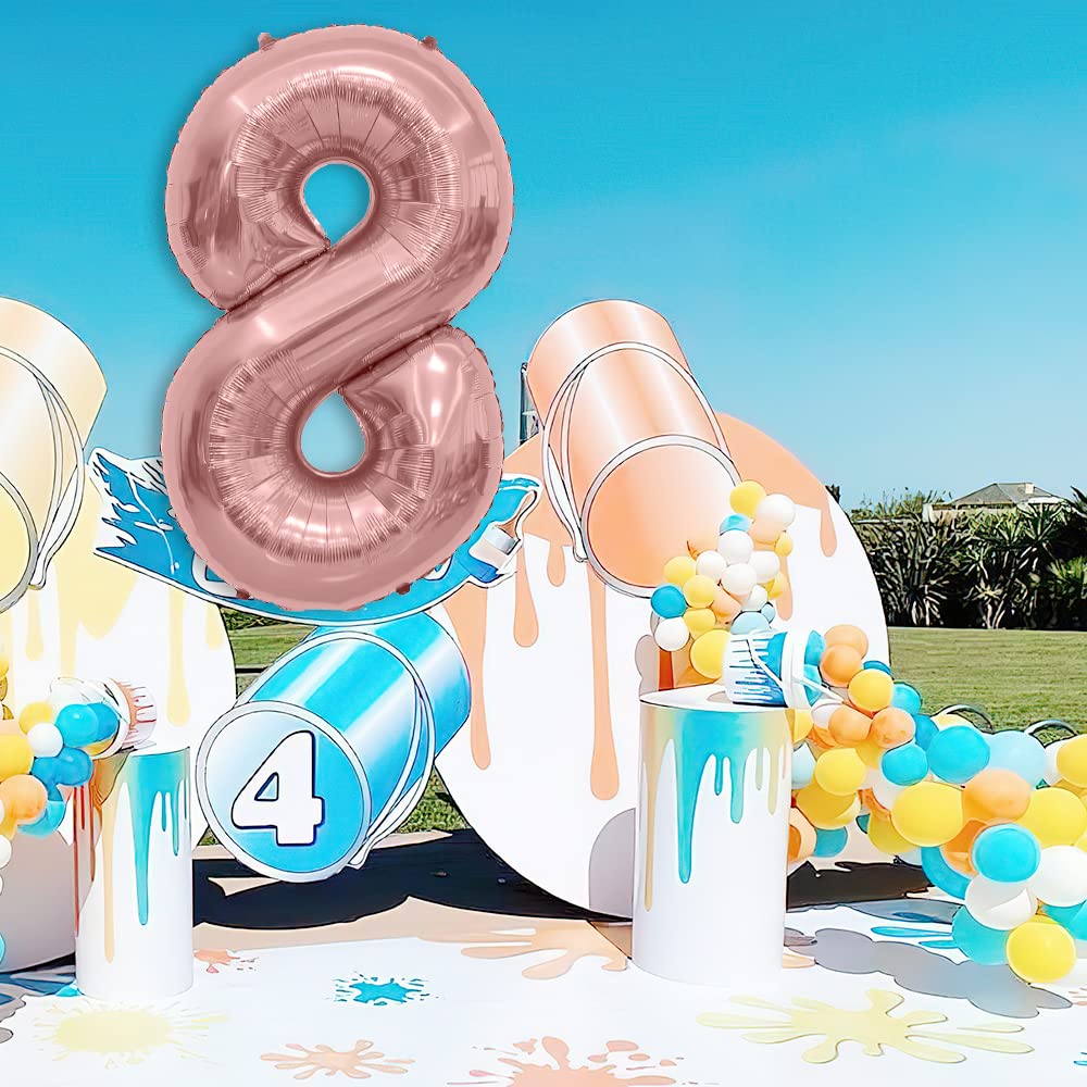 Number Balloon 40 Inch, Number Balloons Rose Gold, Number 8 Balloon, Birthday Large Foil Rose Gold Balloons, Birthday Party Grad