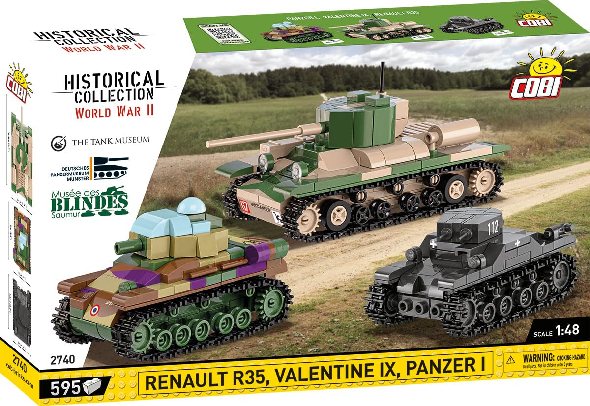 COBI Historical Collection WWII Renault R35  Valentine IX and Panzer I