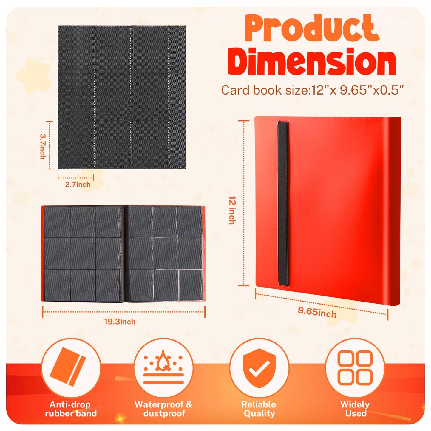 Card Binder  9 Pocket Trading Card Album Folder 20 Pages  360 Card Capacity Sports Card Binder  enhanced Card Binders Compatible with MTG  TCG  Baseball Cards (Red)