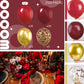 Partywoo Red And Gold Balloons, 100 Pcs 12 Inch Pack Of Ruby Red Balloons, Burgundy Balloons And Gold Balloons, Latex Balloons For Birthday Decorations, Party Decorations, Christmas Decorations