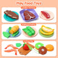 CUTE STONE Kids Play Kitchen Toy Accessories, Toddler Pretend Cooking Playset with Toys Cookware and Utensils, Toys Food for Cut