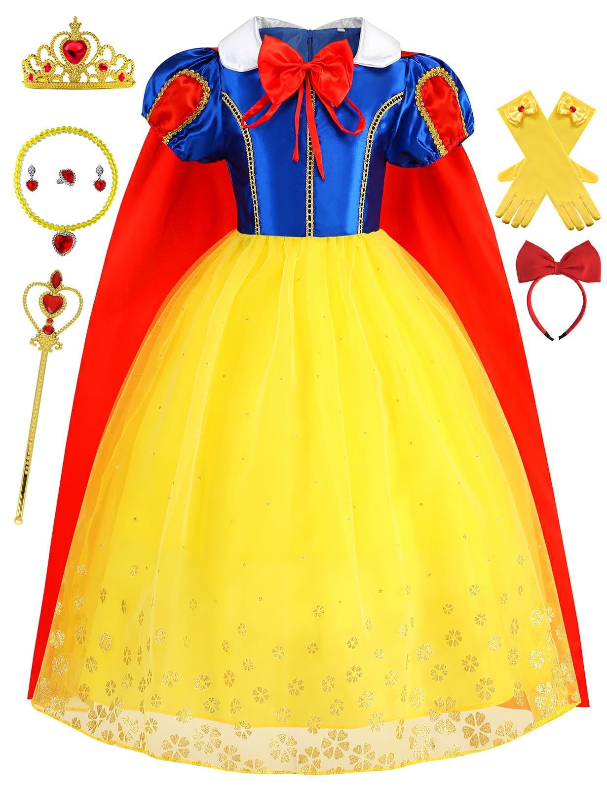 Isswya Princess Dress Up Clothes For Little Girls Princess Costume Halloween Christmas Party Cosplay Outfit 4-5T