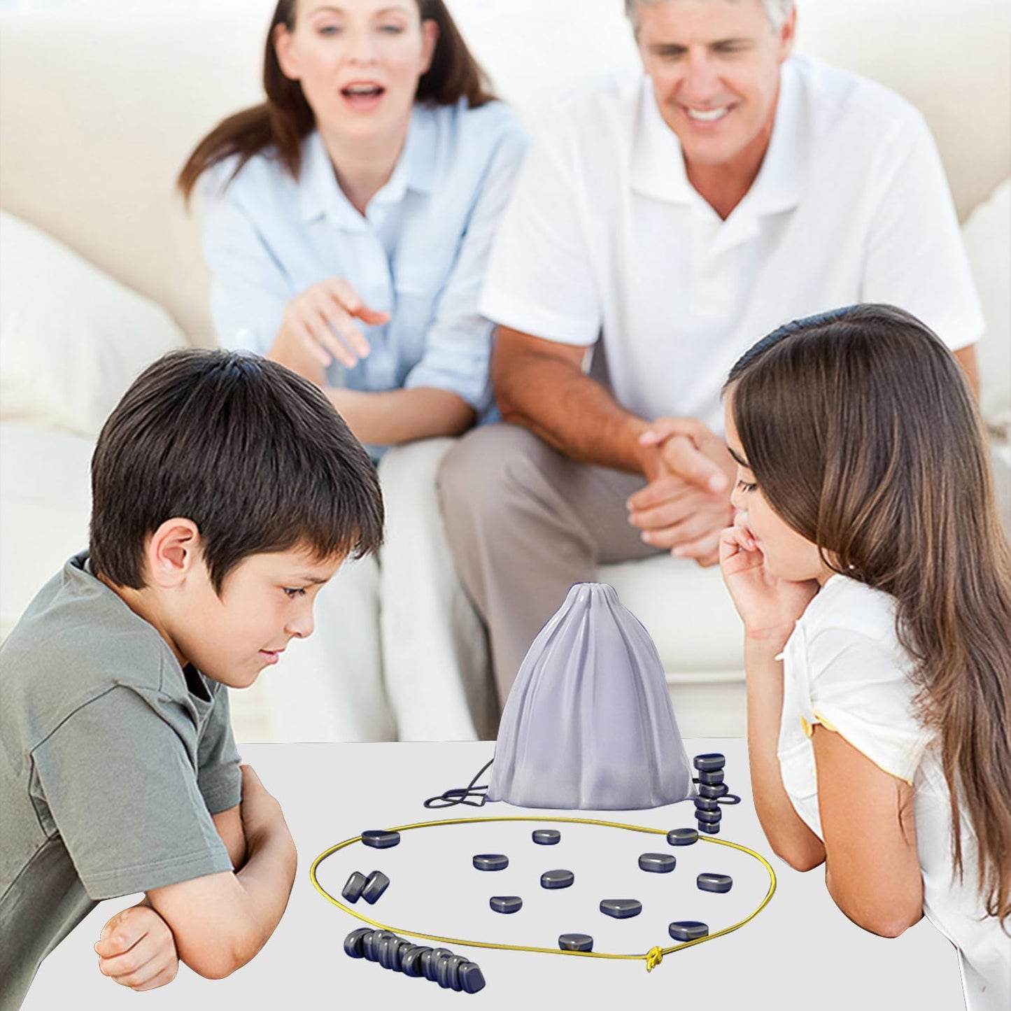 uyrzwek Magnetic Chess Game - Strategy Board Game for Kids & Adults, Travel-Friendly, Fun Family Game with Stones