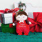 Plush Baby Doll With My First Christmas Embroidery, Julie (Red, 9 Inch)