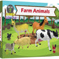 Click N' Play Jumbo Farm Animal Playset - 7 Assorted Realistic Plastic Animals for Kids - Brown