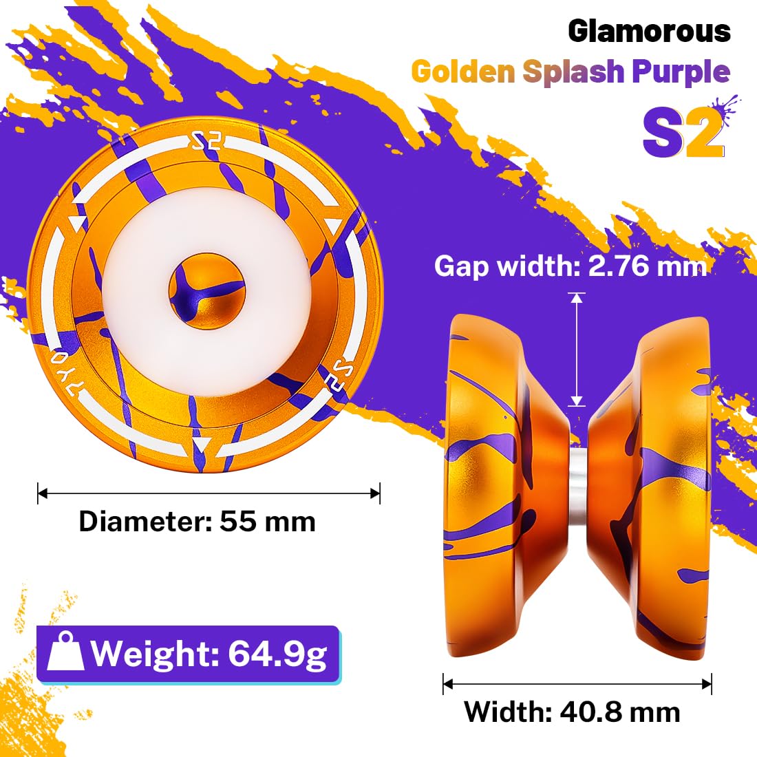 7YO Finger Spin Yoyo Professional Responsive Yo-yo for Kids Beginners, Dual Purpose Yoyo with 10 Strings, Unresponsive Bearing,