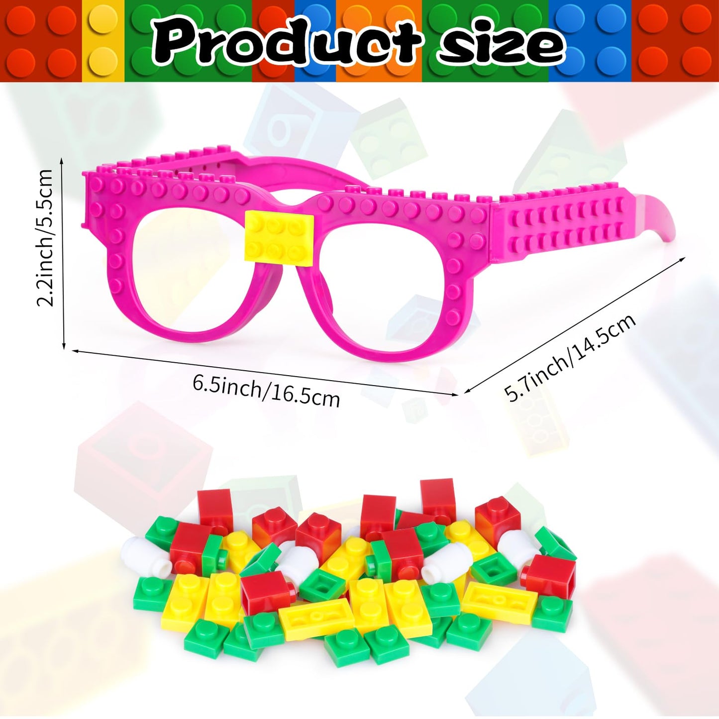 Lemicin 12 Pcs Building Bricks Glasses Building Blocks Games For Kids Birthday Party Favors Supplies, Boys Girls Carnival Party