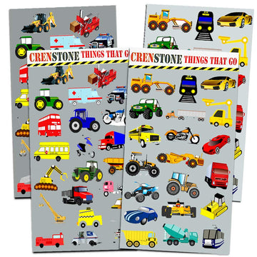 Cars and Trucks Stickers Party Supplies Pack Toddler - Over 160 Stickers for Toddler Boys and Girls (Cars, Fire Trucks, Construc