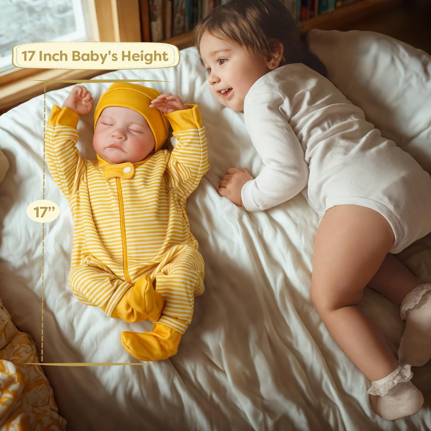 Adfo Lifelike Reborn Baby Dolls - 20-Inch Realistic Newborn Baby Dolls Full Vinyl Body Real Life Baby Dolls Sleeping Poseable Ba