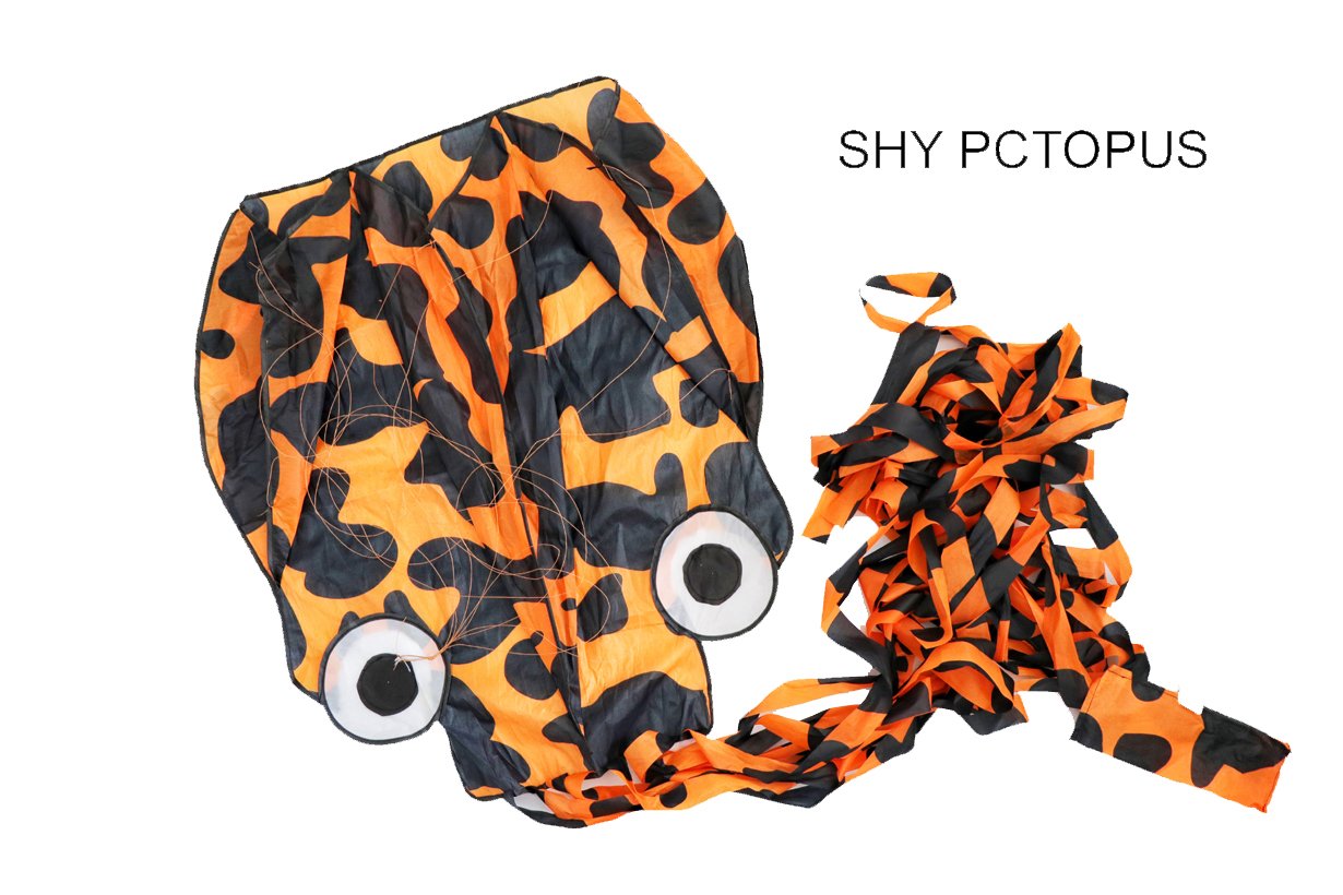 Kizh Kite Octopus Large Frameless Soft Parafoil Kites For Kids And Adults Easy Flyer Kite For Beach Park Garden Playground 150 Inchs Long Perfect Outdoor Fun(Orange)