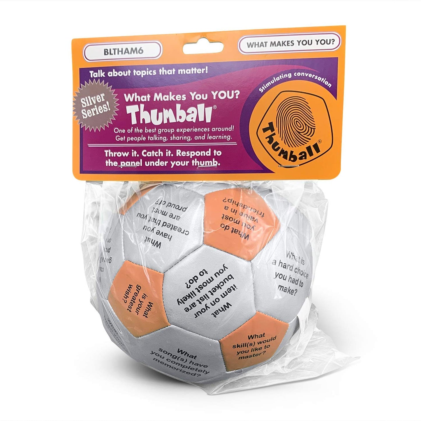 Trainers Warehouse Thumball 6" - Fun Team Building Activity, Ice Breaker Topics, Faux Leather, Various Colors, Model BLTHAM6