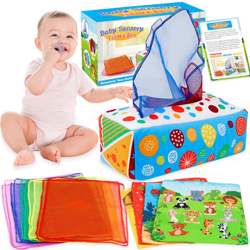 Aiduy Baby Toys 6 To 12 Months - Baby Tissue Box Toys Montessori Toys For Babies 6-12 Months Soft Crinkle Infant Sensory Toys For 1 Year Old Early Learning Toys Baby Boys Girls Gifts
