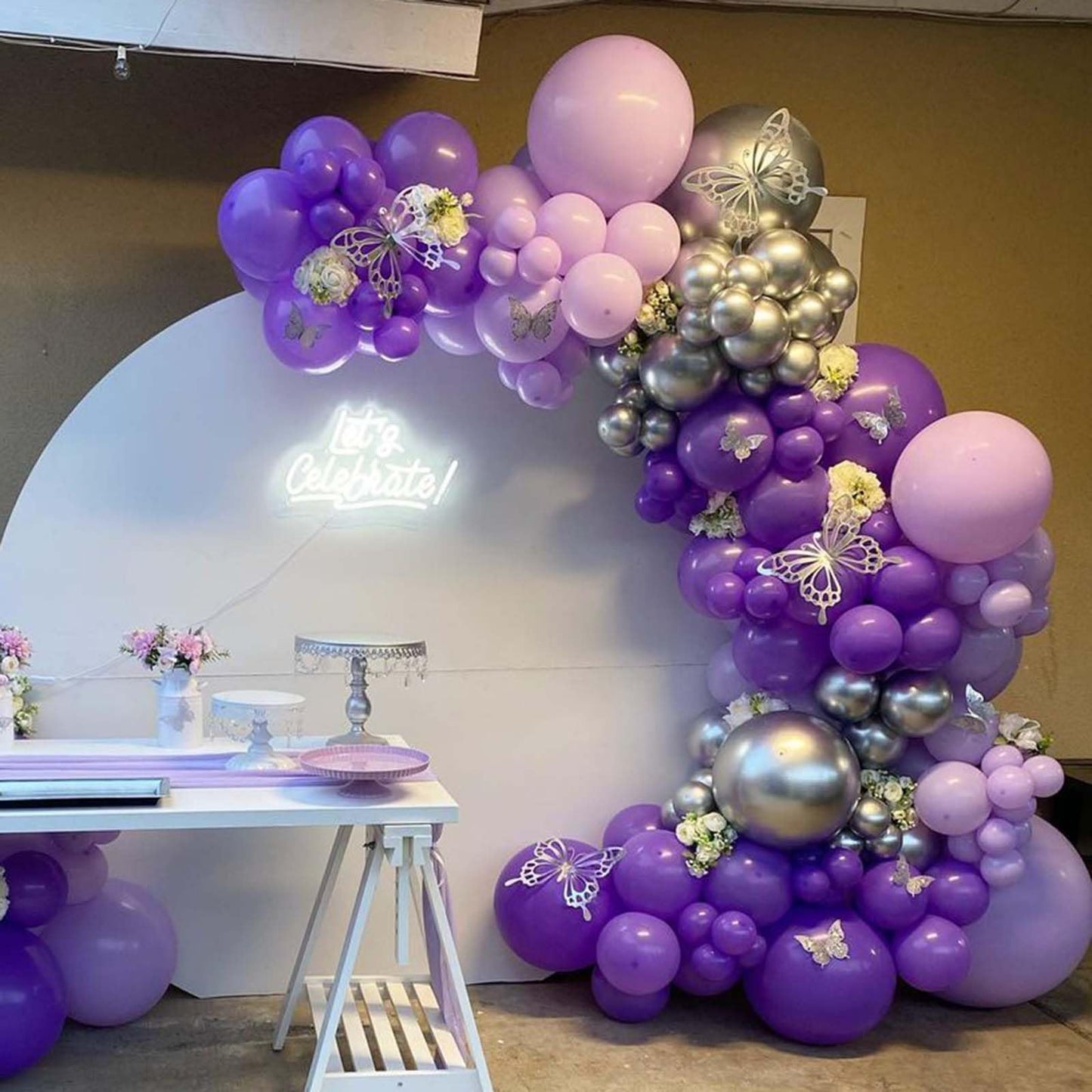 Purple Balloons In Different Sizes 5 10 12 18Inch-134Pcs Purple Balloons For Garland Arch