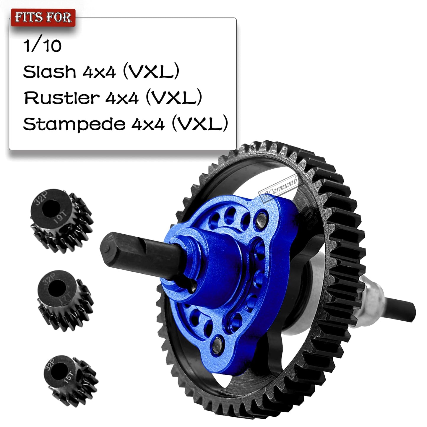 RCarmumb 53T Spur Gear Set for Slash 4X4/VXL, Stampede 4X4/VXL, Rustler 4X4/VXL - Hardened Steel, Navy
