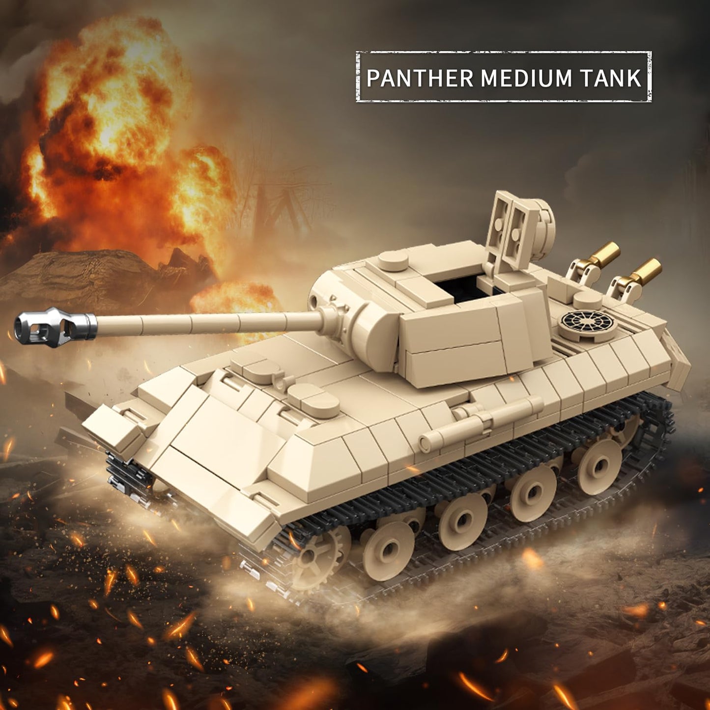 Ww2 Panther Medium Tank & Rso Tractor Vehicle Building Blocks, Compatible With Lego Military Set, Great Army Gift For Kids And T