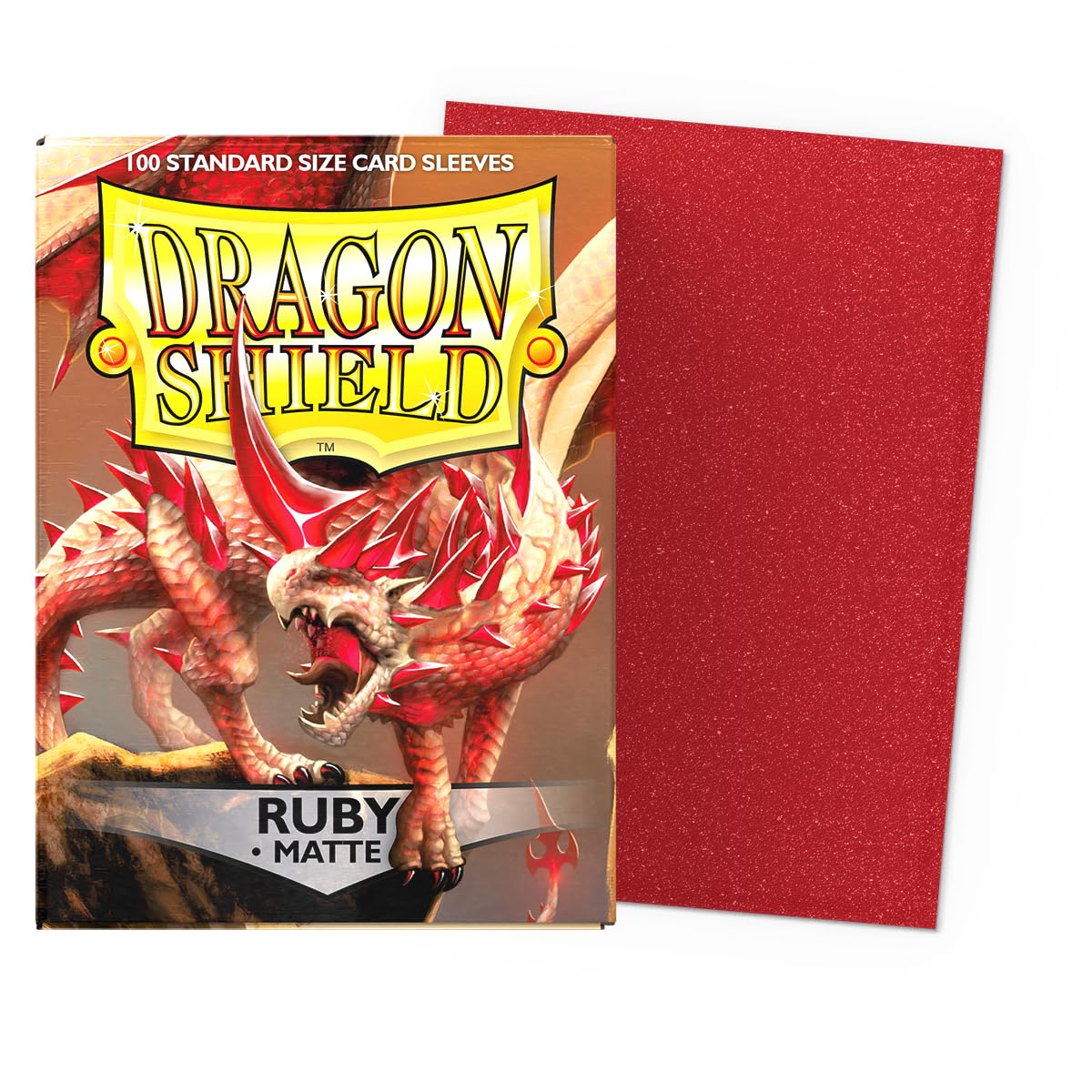Dragon Shield | Standard Size Card Matte Sleeves | 100 CT - Smooth & Tough enhanced TCG Sleeves | Compatible with Pokemon  Flesh & Blood  One Piece & Magic The Gathering | Ruby - Matte