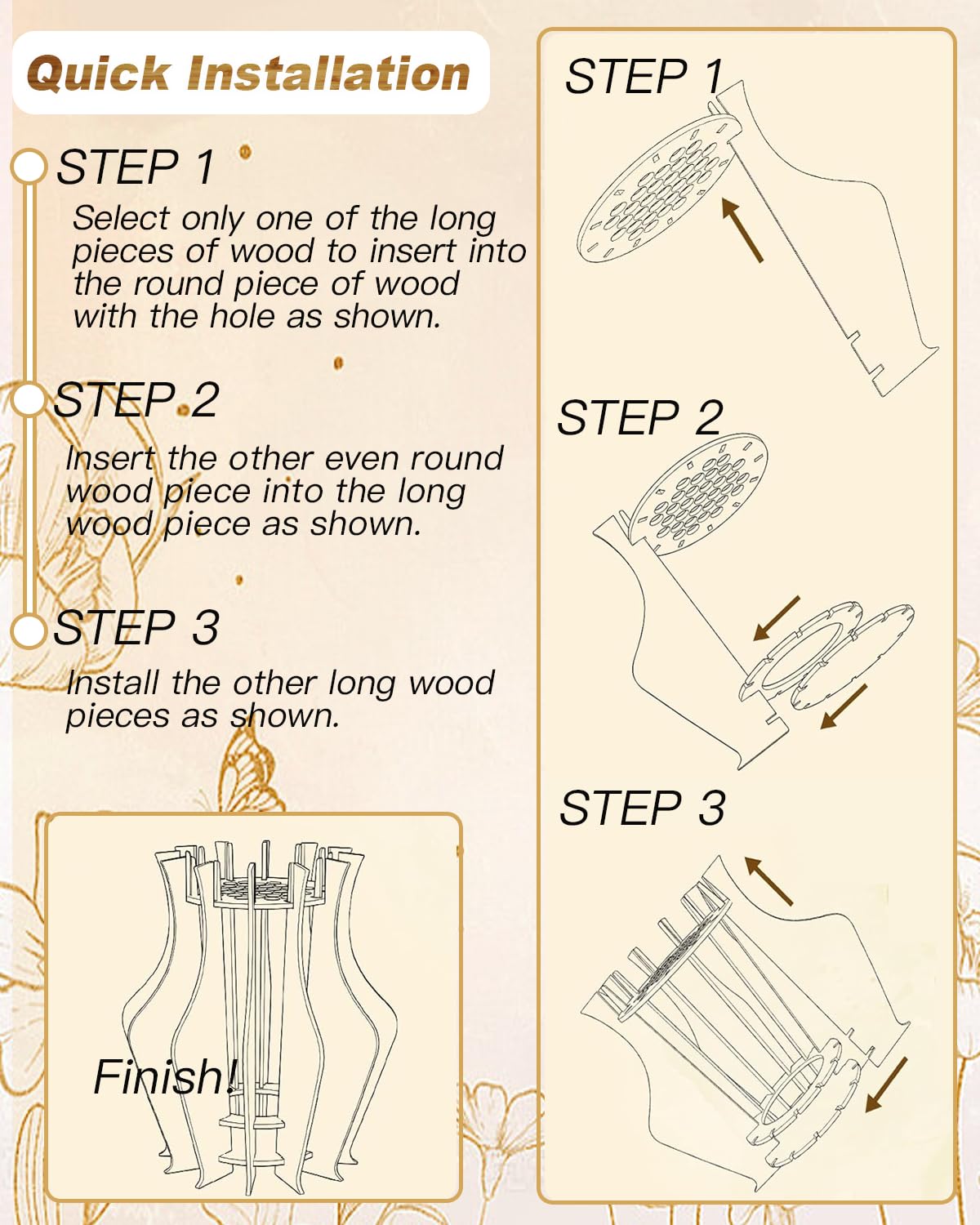 Wooden Vase For Lego Flowers, Vase Building Set For Roses, Wooden Puzzle Flower Vase For Lego Flower Bouquet Building Set, Displ