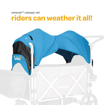 Larktale Sun Canopy Set For The Caravan Stroller/Wagon, Freshwater Blue