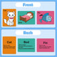 Broytain Touch And Feel Flash Cards For Toddlers 1-3,Learn Cvc Words For Kids,Texture Sensory Play Mats,Learn Animals,Everyday I