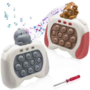 2 Pack Fast Push Pop Game Light Up Dinosaur Fidget Toy For Kids Ages 3-12 Quick Push Bubble Pop Puzzle Games Handheld Pocket Gam