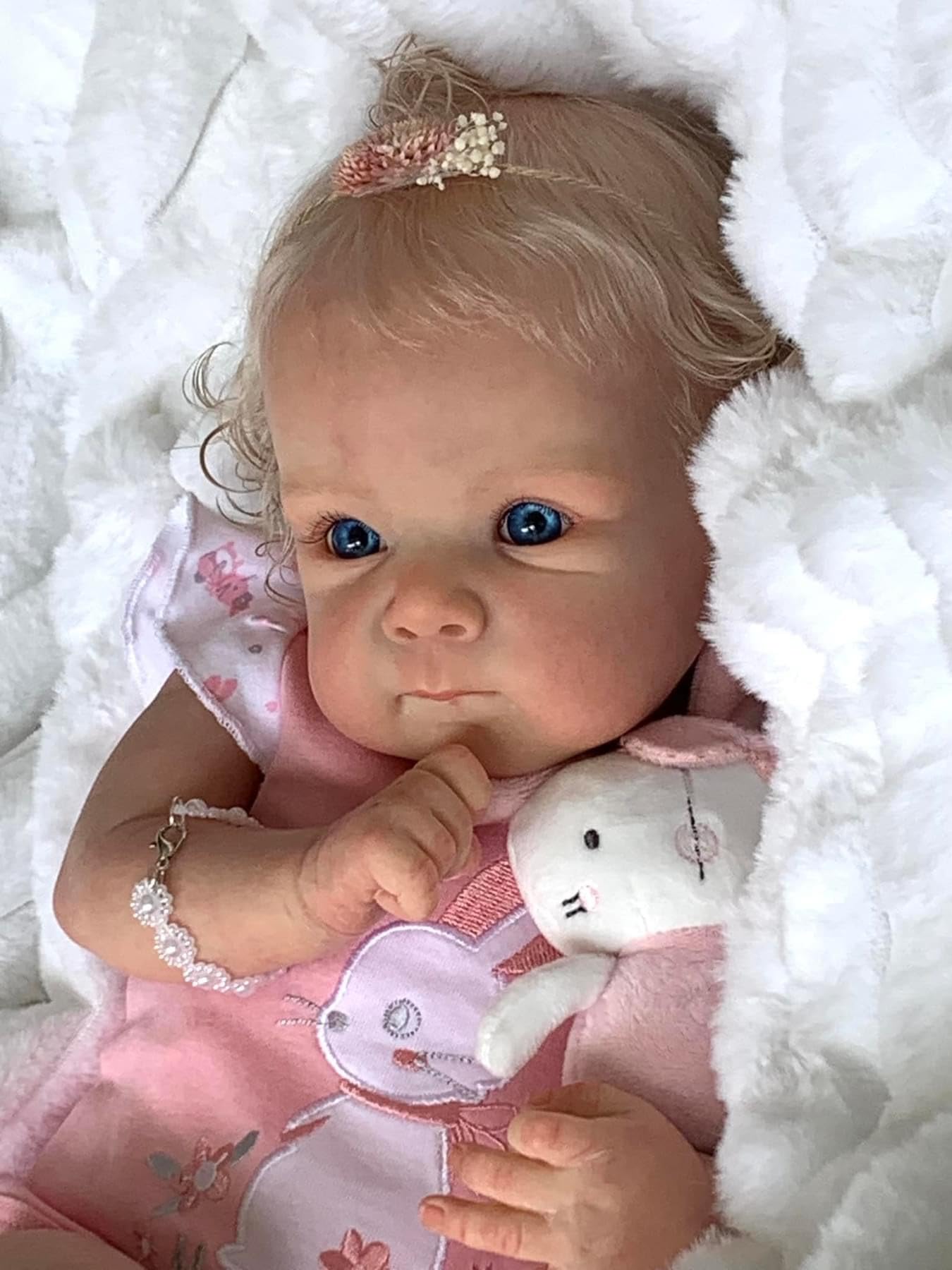 Pinky Reborn Baby Dolls Lovely 18 Inch 46 Cm Real Looking Reborn Doll Eyes Opened With Cloth Baby Realistic Newborn Gift Rooted