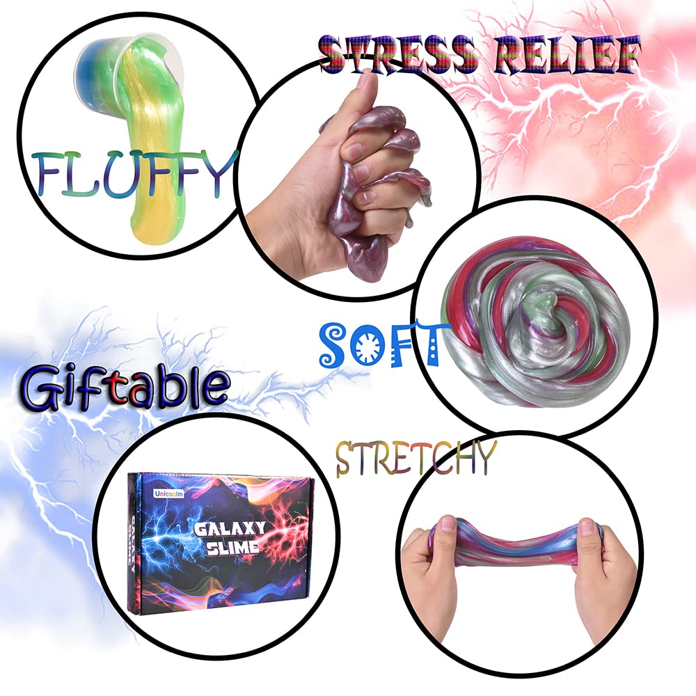 Kids Party Favors Slime Putty, 24 Pack Galaxy Slime Bulk, Crystal Slime For Goodie Bag, Stress Relief Toys, Tactile And Visual S