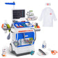 Doctor Kit for Toddlers - Deluxe Pretend Play Medical Cart Toy Set with Stethoscope ,Thermometer,Doctor Costume & Carry Bag - Ed