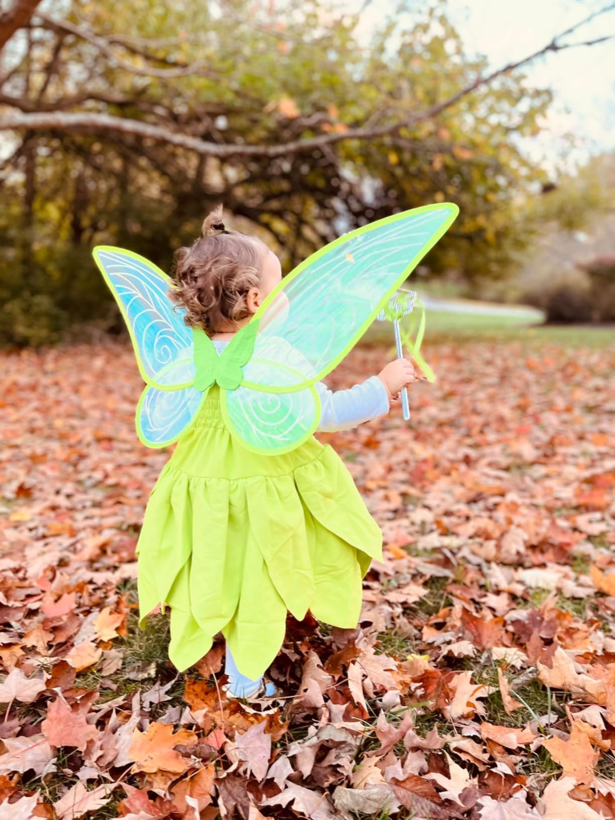 Kosgraiy Tinkerbell Costume For Girls,Toddler Girls Fairy Dress With Pixie Elf Ears And Wings,Princess Outfit Halloween Fairy Dr