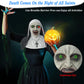 lewexiison 2024 Nun Scary Mask,Halloween Party Scary Full Head Costume Mask with cross necklace,Blood mouth