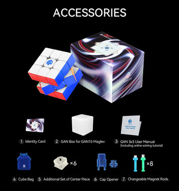 CuberShop GAN 15 MagLev 3x3 Speed Cube - UV Coated, Magnetic, Stable & Fast, Model: GAN15 UV