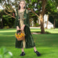 Colorful House Girls Renaissance Dress Medieval Dress Royalty Princess Child Dress Up Fancy Costume For Halloween(10-12Y,Green)