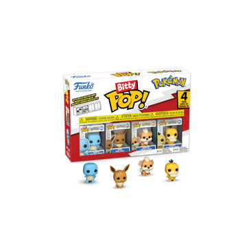 Funko Pop! Bitty: Pokemon - Squirtle, Eevee, Growlithe, and Psyduck - 0.9 Inch (2.2 Cm) Collectable - Stackable Display Shelf In