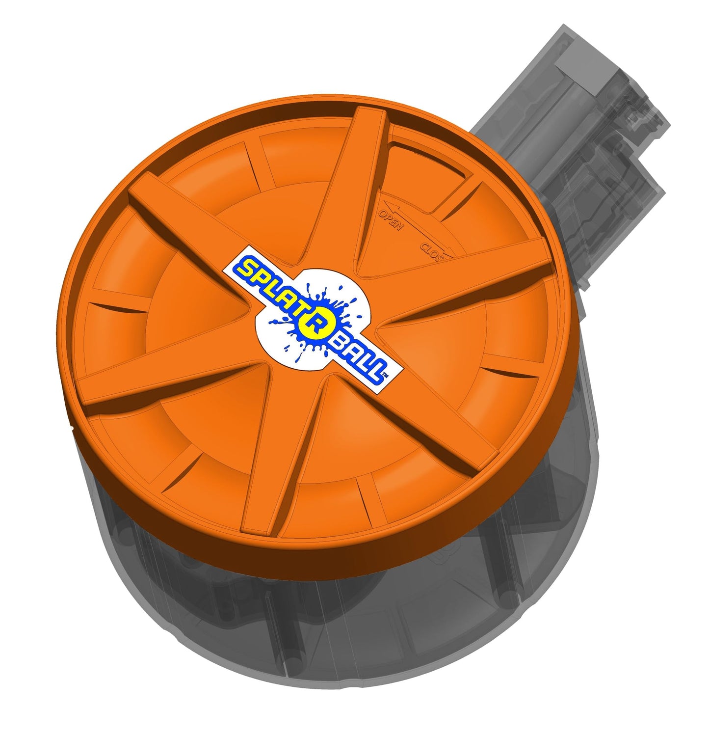 SPLATRBALL Orange 800 Round Drum Magazine