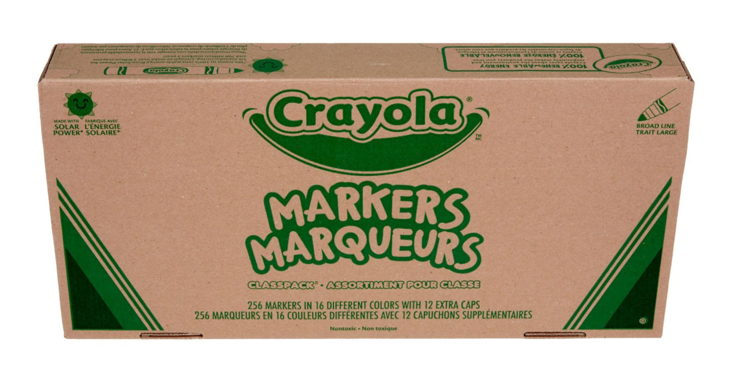 Crayola Broad Line Markers Classpack (256 Ct), Bulk School Supplies For Teachers, Kids Markers For School, Classroom Must Have