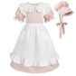 Ltakk Pioneer Dress Girls Colonial Costume Prairie Pilgrim Girl Dresses With Ruffled Pinafore, Peach, Medium, Age Over 4 Years O