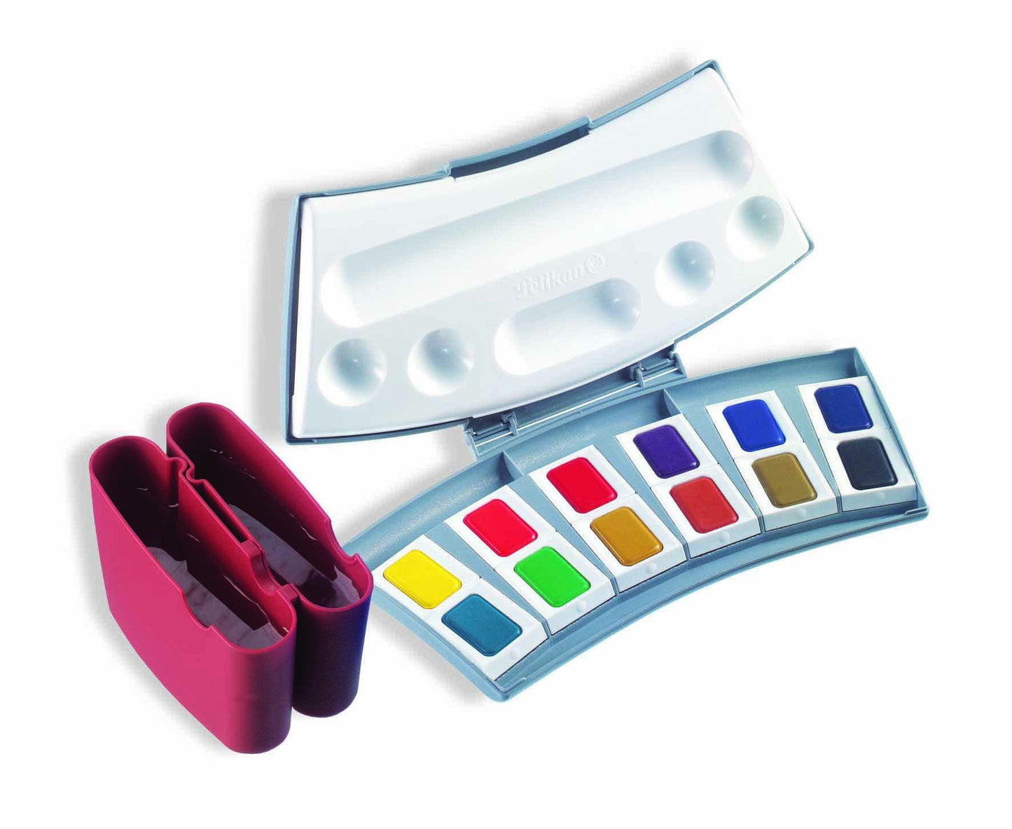 Pelikan Transparent Watercolor Paint Set, 12 Colors (721886), Multi,Black,Blue,Green