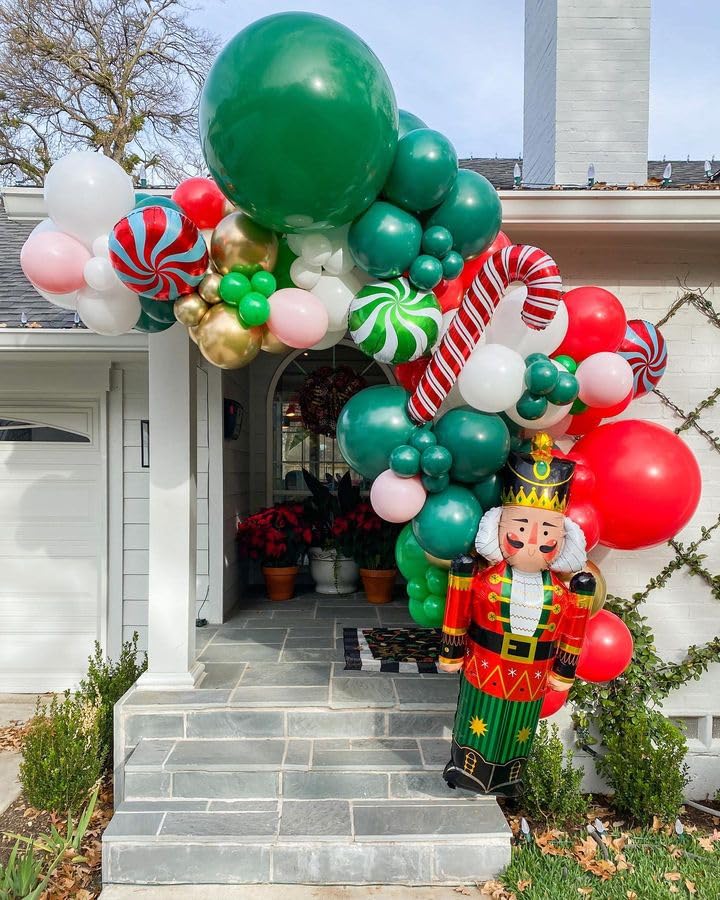 Bezente Dark Green Giant Balloons 36 Inch - 8 Pack Jumbo Green Balloons Large Round Emerald Green Latex Balloons For Baby Shower