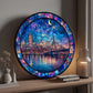 Bgraamiens 1000 Piece Jigsaw Puzzles for mature-themeds - Stained Glass Boston Skyline - Moonlit City View with Bridge and Reflections - Artistic Nighttime Challenge Gift