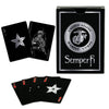 Usmc Black & Silver Foil Metallic Marine Corps Playing Cards