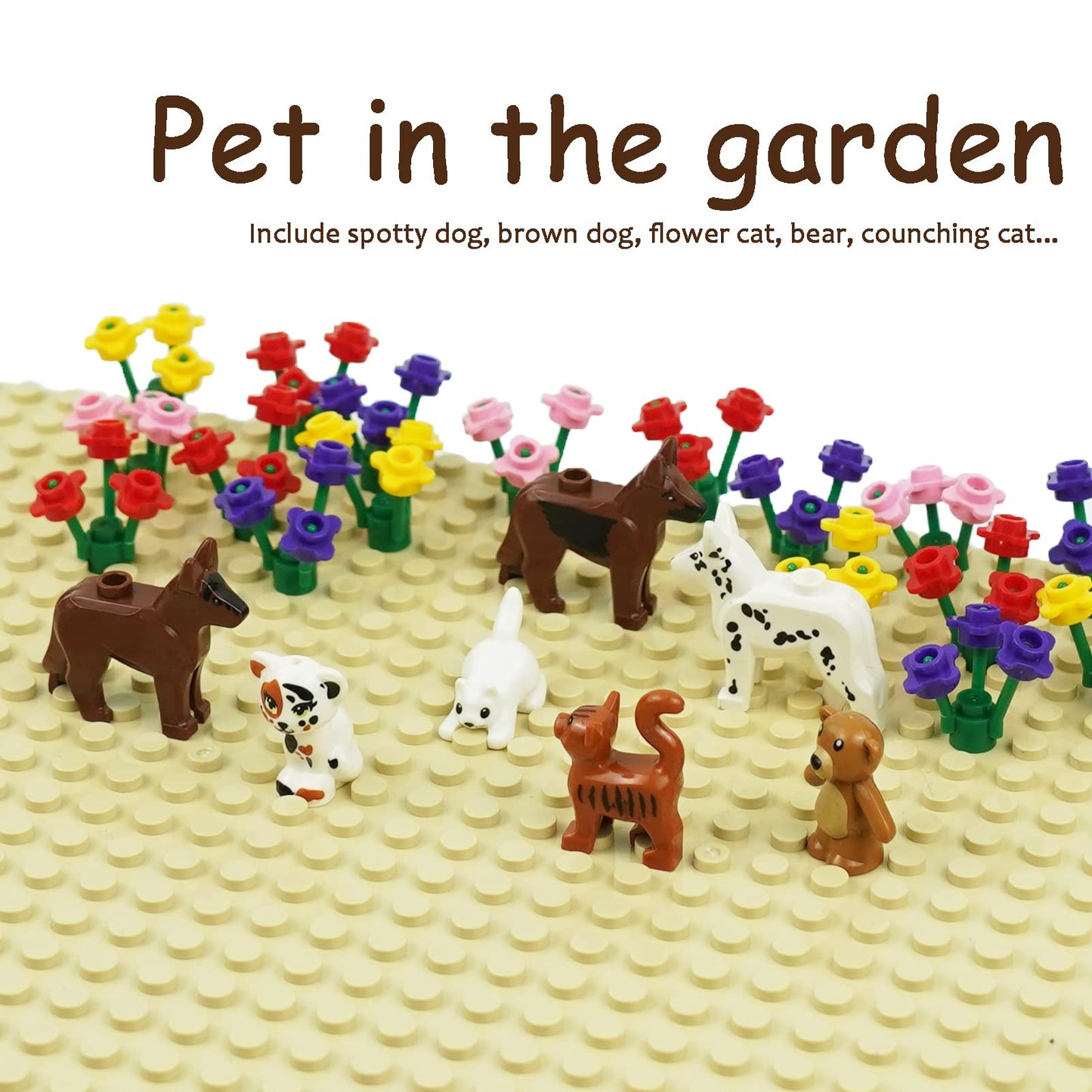 Farm Animals Accessories - Zoo Building Block Friends Pets Pack, People Parts-Cats Dogs Brids Jungle Sea Animals Bricks Toys