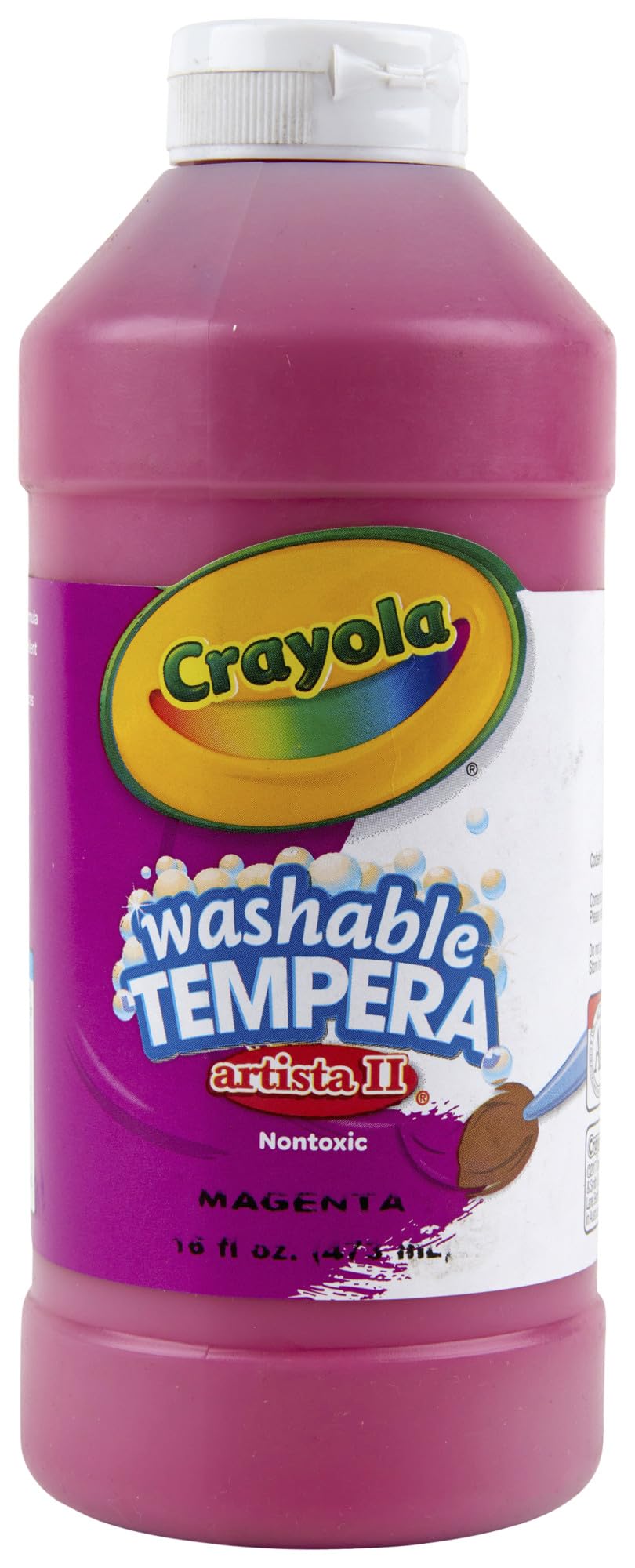 Crayola Washable Tempera Paint for Kids, Pink Paint, Classroom Supplies, Non Toxic, 16 Oz Squeeze Bottle