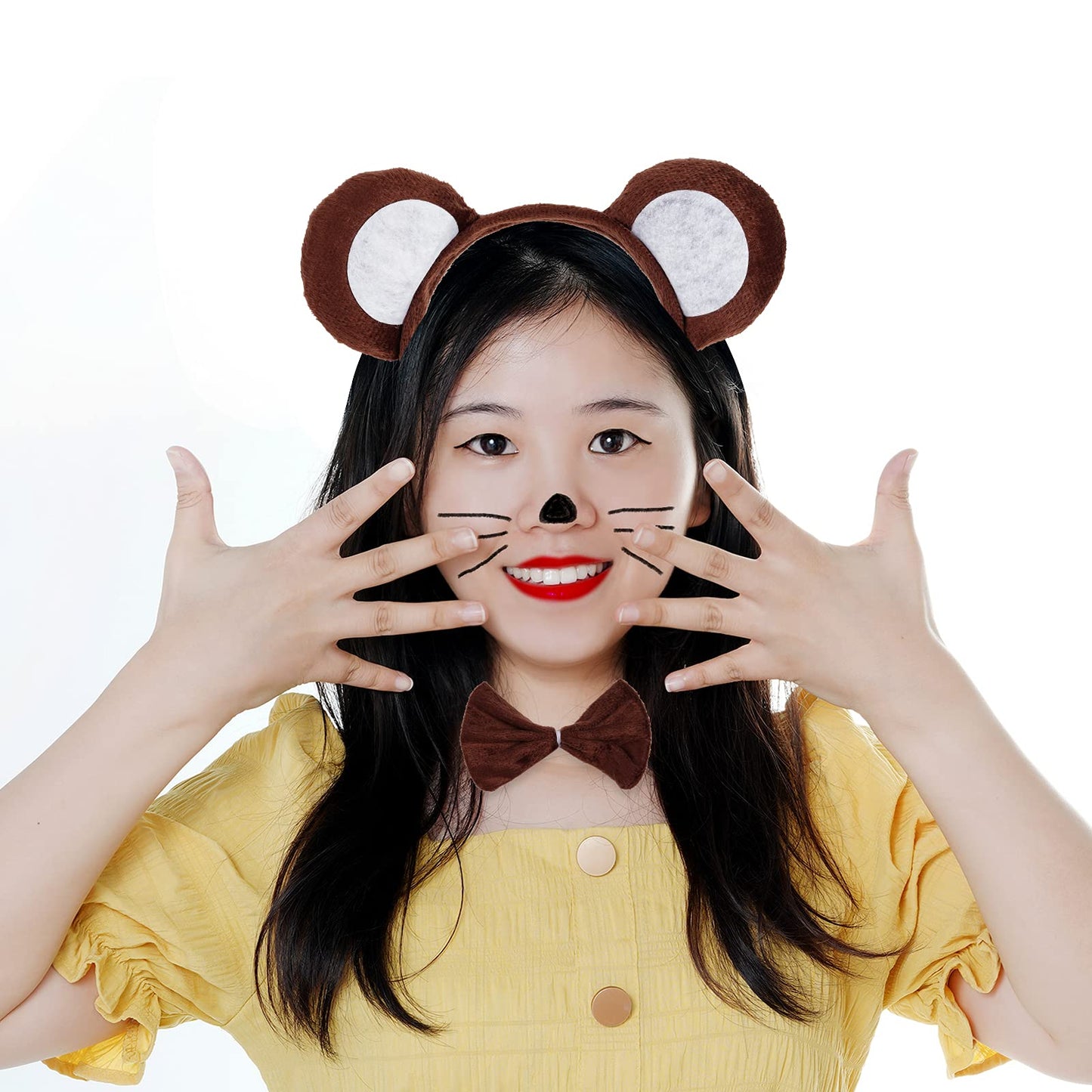 Jmkcoz Monkey Costume Tutu Set  Animal Fancy Dress Costume Kit  Monkey Ear Headband Bowtie Tail Bow Tie for Halloween Cosplay Party Decoration