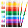 Leinuosen 24 Pieces Colorful Stacking Crayons Stackable Buildable Crayons for School Office Supplies, 12 Colors