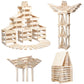 Nitoy Wooden Building Blocks 100Pcs Montessori Stem Toy For Kids, Solid Natural Pine Wood, Creative Shapes For 3D Space Stacking